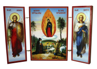 Складень "Почаевская Б.М" (Арх. Михаил и Гавриил) ↕8.5см ↔6см ДСП Литография