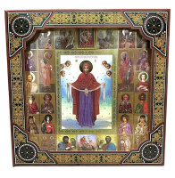 Икона Покрова (багетная рамка, подарочная коробка) 26/26см