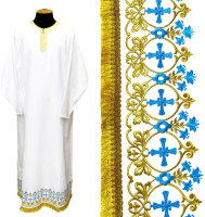 Подризник габардин с вышивкой (крестик в цветах) 54/150