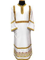 Стихарь детский, габардин,вышивка (заборчик) 125 см 