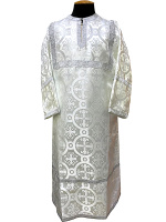 Стихарь  парча К П/П (белое серебро) 130см