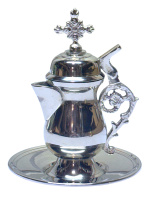 Кувшин с тарелочкой для омовения рук или теплоты (никель) 