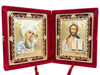 Вседержитель Казанская  20/25см бархат, cъeмный  Б-35-1-К