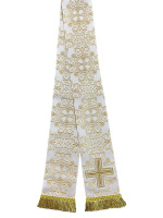 Закладка для Евангелия парча Т, белый с золотом 12/140