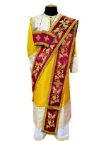 Орар диаконский двойной+поручи(бархат, золотая вышивка)