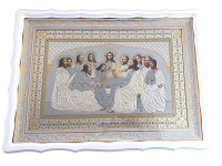 Тайная Вечеря  (белая рамка, конгрефф) 56/78 см