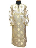 Стихарь детский,парча Т ( крест) белое-золото  140 см