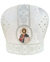 Митра парча Греция (белое серебро) 58,5 р