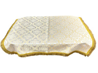 Скатерть парча Т (бело-золотая) 90/90 см