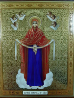 Икона литография Покрова  (золото) 15/18