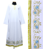 Подризник габардин с вышивкой (голубой цветок) 56/155