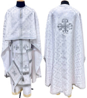 Облачения греческого покроя парча Т (белое-серебро) 50/145