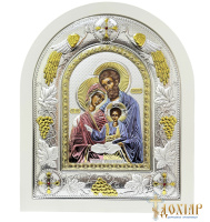 Серебряная икона Святое Семейство (MA/E3105/WH-AX) 30/38см