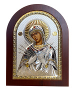 Икона Божией Матери «Семистрельная» (гальваника) 20/26см