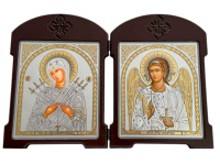 Икона-складень двойник Ангел Хранитель и Семистрельная (мдф) 18/24см