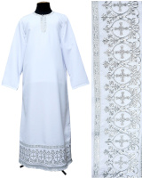 Подризник габардин с вышивкой (крестик в цветах) 48/150