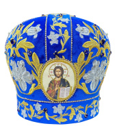 Митра, бархат, синяя (вышивка) 57,5р