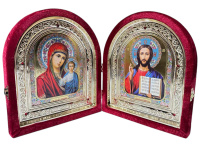 Вседержитель Казанская (арка-складень,бархат) 23/26