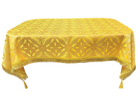 Скатерть парча Т (желто-золотая) 125/140 см