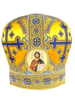 Митра парча Греция (желто-синяя)  59,5р