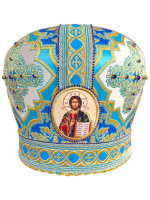 Митра парча Греция (синий с золотом) 56.5 р