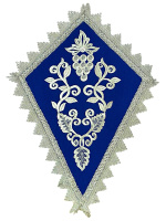 Плат под крест, виноград вышивка, зубчик синий 30/42