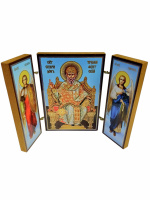 Складень "Спиридон" (Арх. Михаил и Гавриил)  ↕8.5см ↔6см  ДСП Литография
