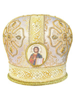 Митра иерейская  парча (белое с золотом) 56р