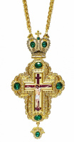 Крест наперсный с украшением и цепью  (зеленый)