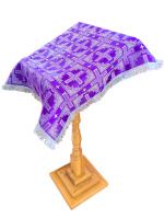 Накидка на аналой парча Т (фиолетово золотая) 70/70 см