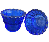 Стакан для лампады СИНИЙ (стекло) Греция ↨6см Ǿ8см