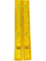 Орарь парча Т, желтый с золотом 10/300 см