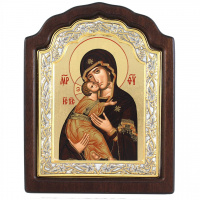 ВладимирскаяБ,М,↕33см ↔25см МДФ Шелкография Серебро Позолота Сусальное золото