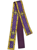 Орарь парча  фиолетовый с золотом 12/350