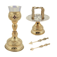ЕВХАРИСТИЧЕСКИЙ НАБОР 250мл Латунь Позолота Греция 9570ED