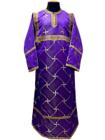 Стихарь детский, парча Турция (фиолетовый, мармур) 140 см длина