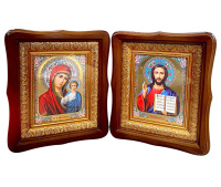 Пара СПАСИТЕЛЬ И КАЗАНСКАЯ БОЖЬЯ МАТЕРЬ (фигурная) 25/28