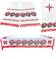 Комплект накидки на аналой, скатерть, рушники (габардин, вышивка)