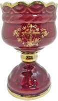 ЛАМПАДА Настольная Комбинированная Чаша Кармин ↕14см ↔8см