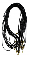 Шнурок шелковый, черный  с замочком-закруткой