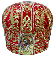 Митра, бархат, красная (вышивка) 58р
