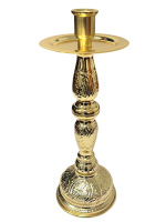 Подсвечник настольный латунь позолота Греция 33см Ø2,5см