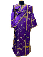 Комплект протодиакона, парчаТ  фиолетовое золото мармур (стихарь+орарь+поручи) 54/150