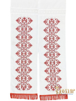 Рушник габардин  (красная вышивка) 30/100 см