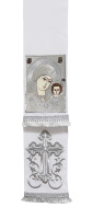 Закладка для Евангелия с вышитой иконой Казанской Б.М. (серебро) 15/140