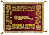 Плащаница Господа 3D (дерево),искусственный бархат, вышивка 65/95 см