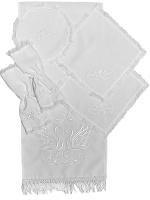 Венчальный набор мокрый шелк, вышивка белое серебро