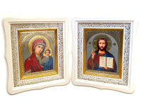  Пара СПАСИТЕЛЬ И КАЗАНСКАЯ БОЖЬЯ МАТЕРЬ (фигурная) 25/28