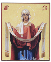 Покров икона Божией Матери 12/16 см