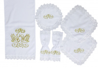 Венчальный набор мокрый шелк, вышивка ЗОЛОТО